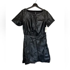 Anthropologie Vegan Leather Mini Dress Size 4 NWT